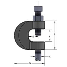 Malleable Iron C-Clamp with Locknut